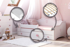 Pat Emma pentru tineret 180x80 roz