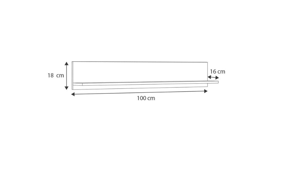 Raft 100 cm - stejar craft auriu/negru