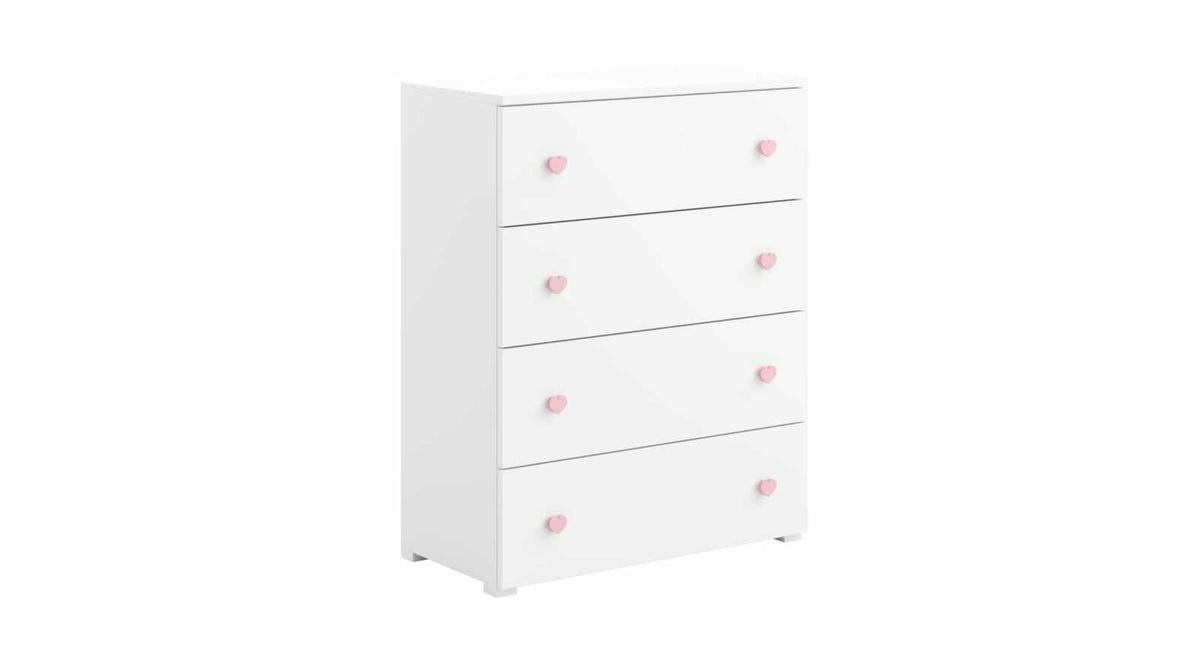 Comoda Emily alba - manere roz