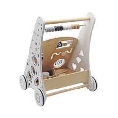 Premergator din lemn xilofon sortator forme labirint spatiu depozitare 4 roti 38x32x45.5 cm