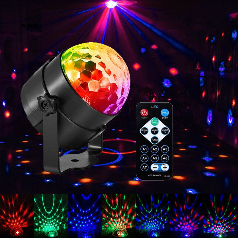 Proiector Disco LED RGB cu Telecomanda si Senzor de sunet - Bila Disco pentru petreceri