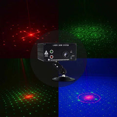 Proiector laser profesional cu 48 efecte luminoase rgb senzor sunet telecomanda interior