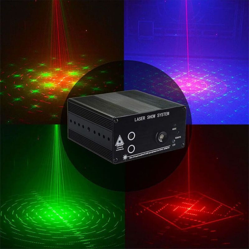 Proiector laser profesional cu 48 efecte luminoase rgb senzor sunet telecomanda interior
