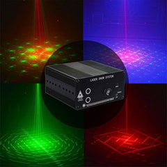 Proiector laser profesional cu 48 efecte luminoase rgb senzor sunet telecomanda interior