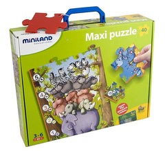 Puzzle de podea educativ cu numere Miniland 40 piese - Miniland