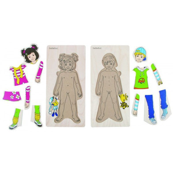 Puzzle lemn Imbracam copiii Beleduc