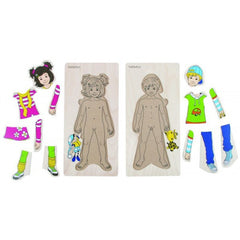 Puzzle lemn Imbracam copiii Beleduc