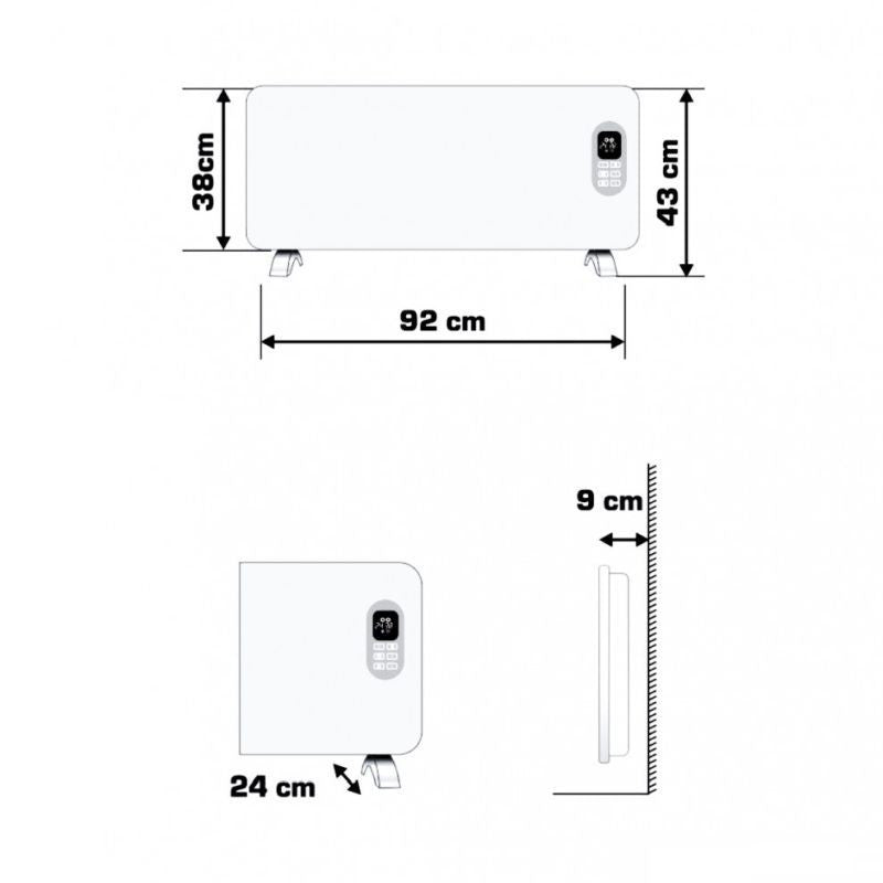 Wavin Wireless Radiator Radiator Smart Wireless cu ecran tactil, 2 trepte incalzire, iOS, Andr ...