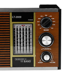 Radio retro 11 benzi frecventa jack 3.5 mm led control volum leotec