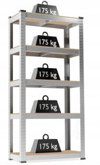 Raft depozitare metalic pe 5 nivele adancime 30 cm sarcina maxima suportata 875 kg 180x90x30 cm