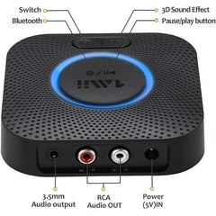 Receptor audio bluetooth 5.0 wireless hifi surround 3d apt- hd music streaming stereo