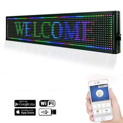 Reclama luminoasa led smd rgb 100x20 cm text imagini animatii usb si wifi