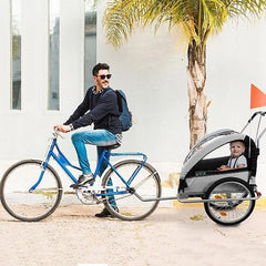 Remorca bicicleta  pentru copii 3 in 1 centura siguranta amortizoare