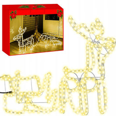 Ren cu sanie iluminat led alb cald 128x46x23 cm putere 6 w ip20