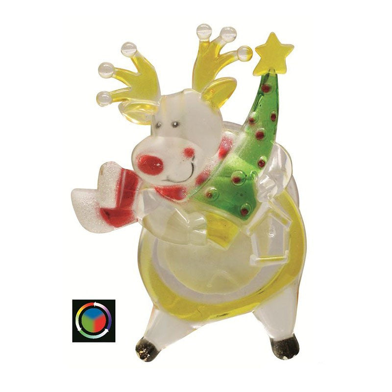 Ren Led multicolor Decor fereastra Craciun fixare ventuza 10 cm Home