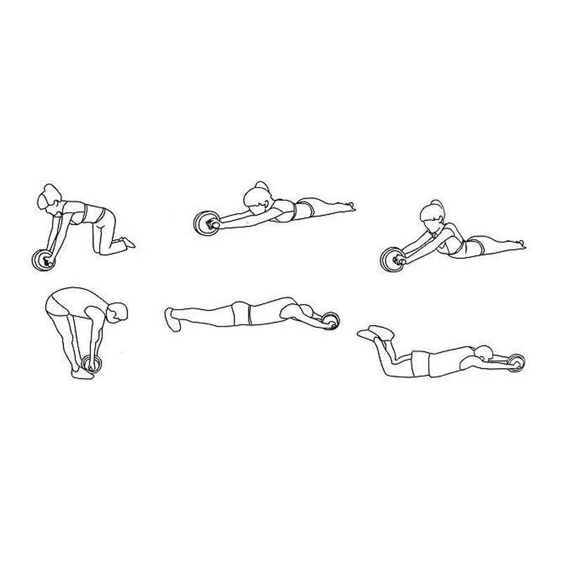 Roata dubla pentru exercitii saltea manere antiderapante diametru 17.5 cm