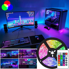 Rola 5M Banda LED SMD 3528 Multicolora Impermeabila cu Telecomanda