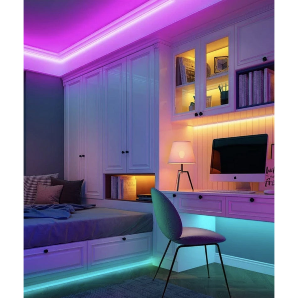 Rola 5M Banda LED SMD 3528 Multicolora Impermeabila cu Telecomanda