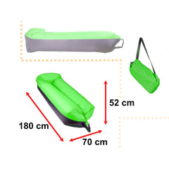 Saltea autogonflabila pentru camping plaja sau piscina tip sezlong 185 - 70cm culoare Negru-Verde