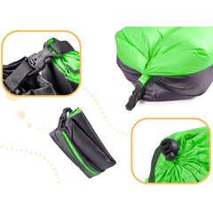 Saltea autogonflabila pentru camping plaja sau piscina tip sezlong 185 - 70cm culoare Negru-Verde