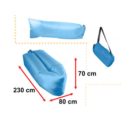 Saltea autogonflabila pentru camping plaja sau piscina tip sezlong 230 - 70cm culoare Albastru
