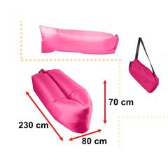 Saltea autogonflabila pentru camping plaja sau piscina tip sezlong 230 - 70cm culoare Roz