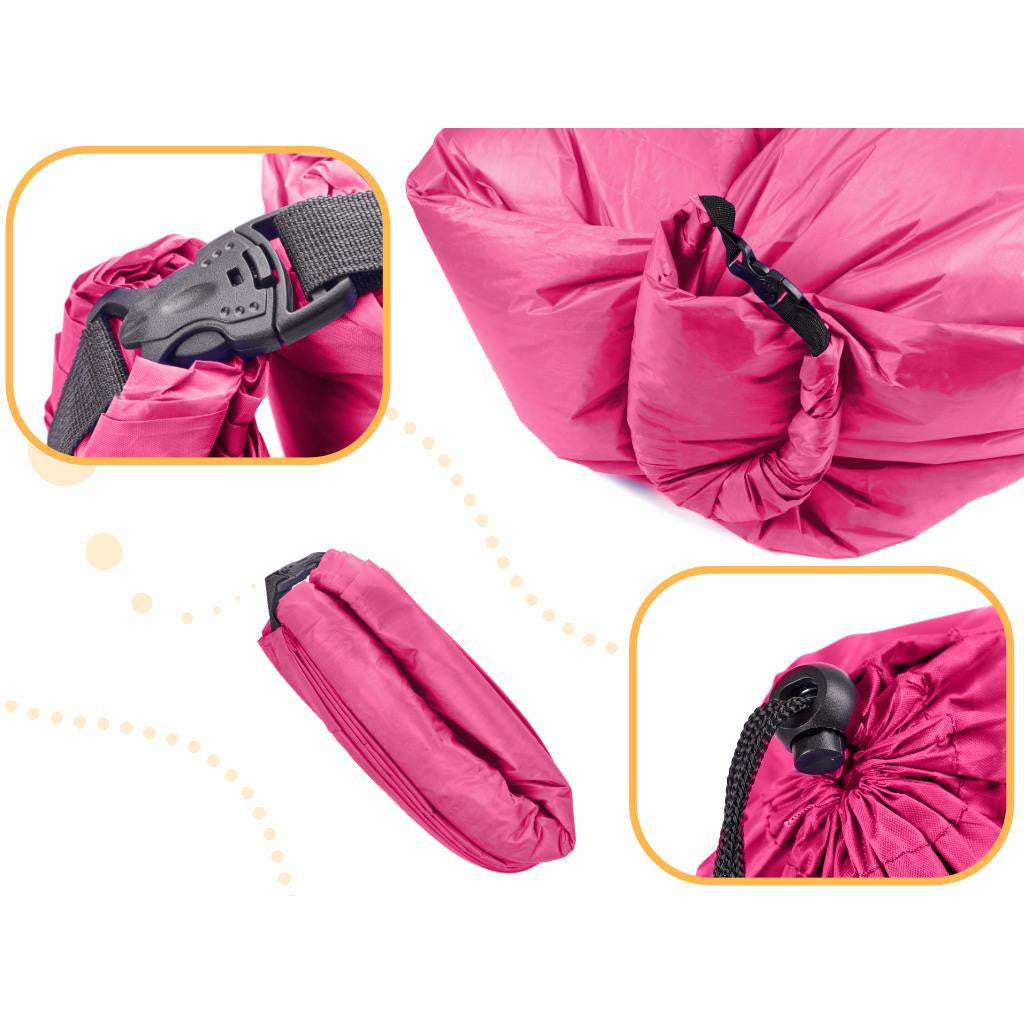 Saltea autogonflabila pentru camping plaja sau piscina tip sezlong 230 - 70cm culoare Roz