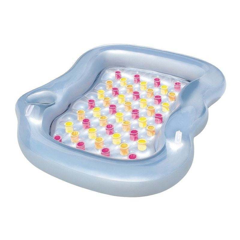 Saltea Gonflabila Tip Insula pentru 2 persoane suport bautura 216x178x30 cm
