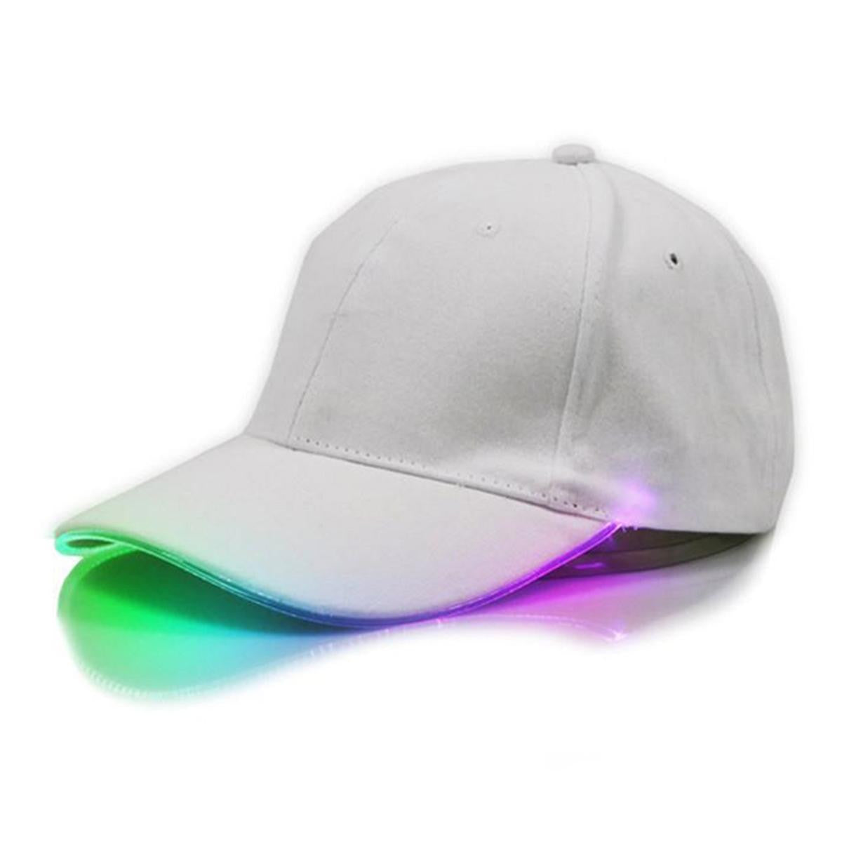 Sapca de tip baseball cu cozoroc Iluminat RGB Alba reglabila