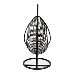 Scaun balansoar suspendat delux 70x86x194 cm perna cu tetiera ratan sintetic