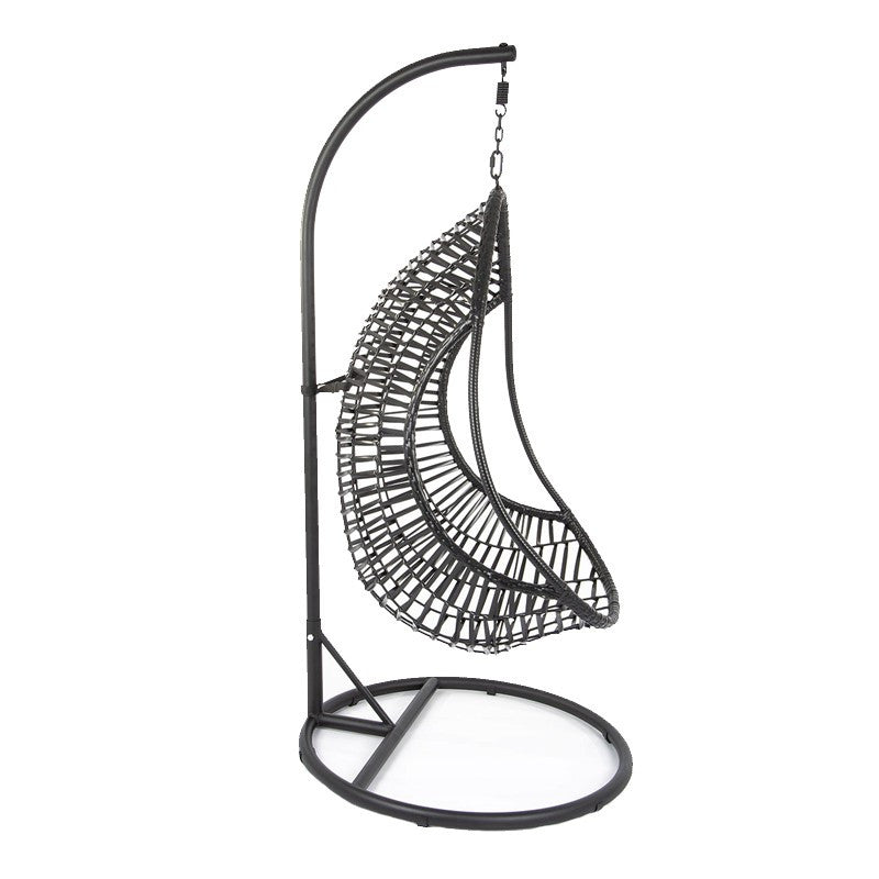Scaun balansoar suspendat delux 70x86x194 cm perna cu tetiera ratan sintetic
