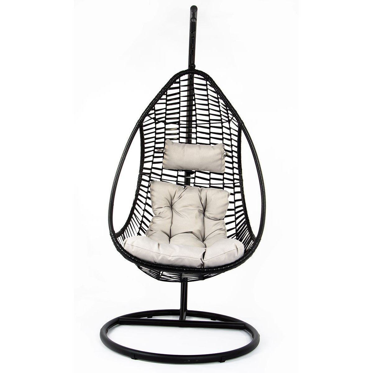 Scaun balansoar suspendat delux 70x86x194 cm perna cu tetiera ratan sintetic