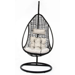 Scaun balansoar suspendat delux 70x86x194 cm perna cu tetiera ratan sintetic