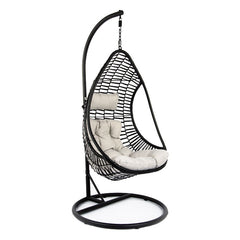 Scaun balansoar suspendat delux 70x86x194 cm perna cu tetiera ratan sintetic