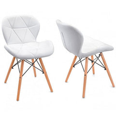 Scaun bucatarie cadru lemn natur design scandinav alb