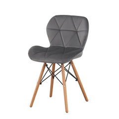 Scaun bucatarie stil scandinav tapiterie catifea gri cadru lemn