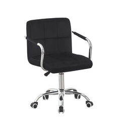 Scaun de birou conferinta inaltime reglabila manere cromate roti pivotante velur negru