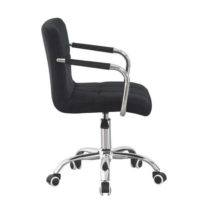 Scaun de birou conferinta inaltime reglabila manere cromate roti pivotante velur negru