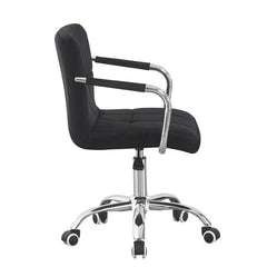 Scaun de birou conferinta inaltime reglabila manere cromate roti pivotante velur negru