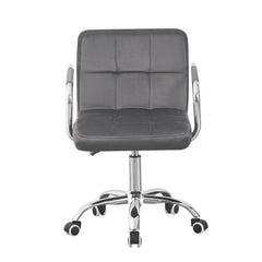 Scaun de birou conferinte inaltime 78x90 cm baza si manere cromate roti pivotante velur gri