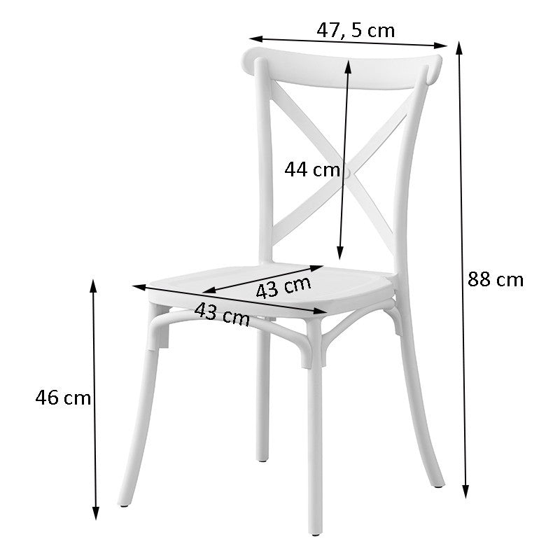 Scaun de bucatarie stil clasic inaltime 88 cm latime 43 cm alb