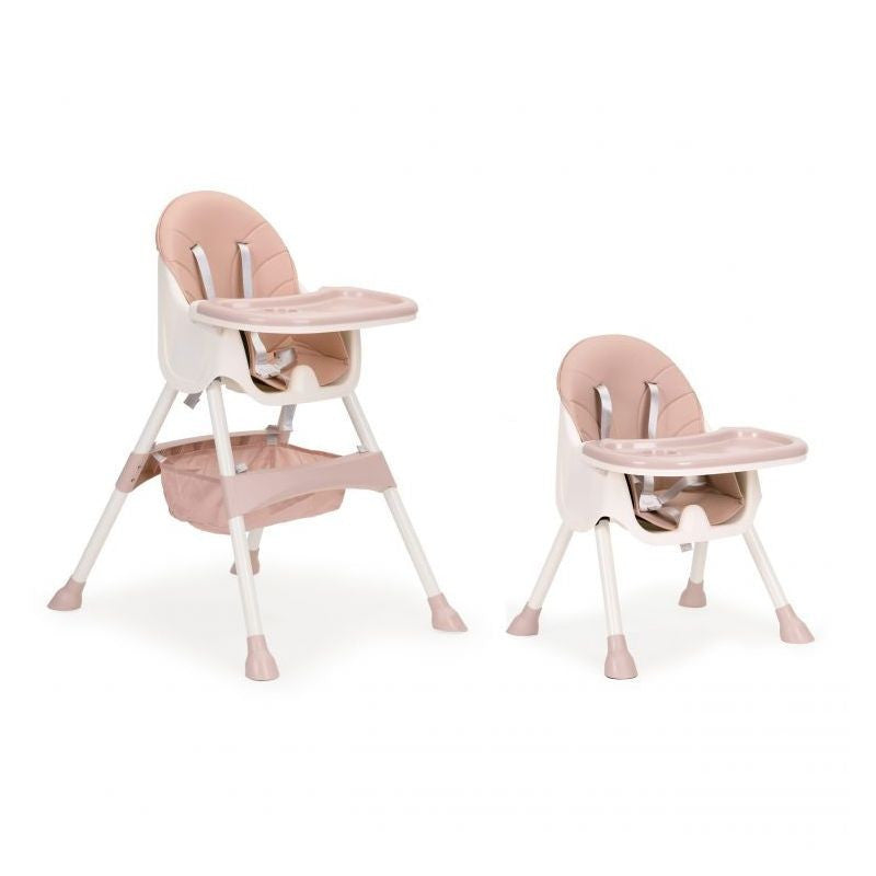 Scaun de masa Bebelusi cu Tavita reglabila 3 trepte model 2 in 1 Roz