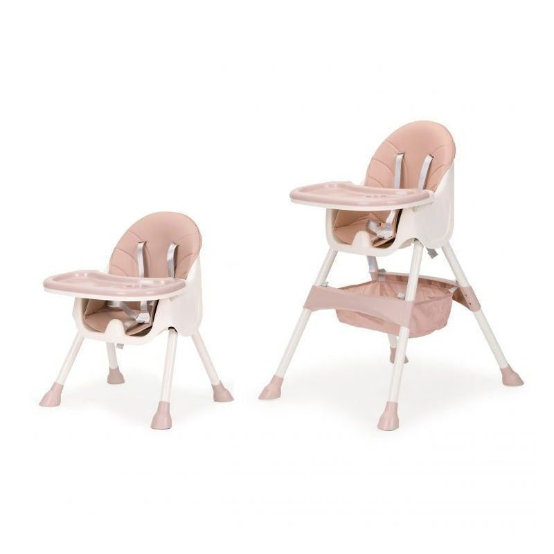 Scaun de masa Bebelusi cu Tavita reglabila 3 trepte model 2 in 1 Roz