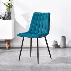 Scaun dining tapiterie stofa inaltime totala 91 cm latime 43 cm picioare metalice negre stil elegant verde
