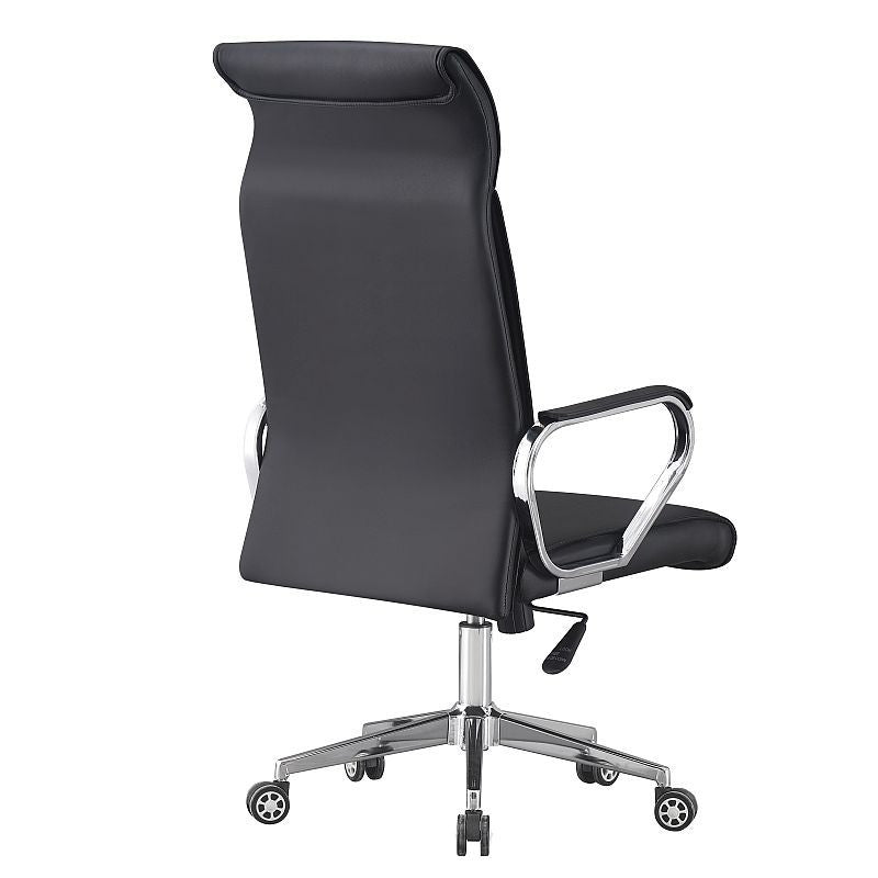 Scaun ergonomic de birou piele ecologica inaltime reglabila baza si manere otel cromat negru