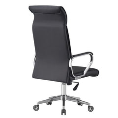 Scaun ergonomic de birou piele ecologica inaltime reglabila baza si manere otel cromat negru