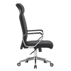 Scaun ergonomic de birou piele ecologica inaltime reglabila baza si manere otel cromat negru