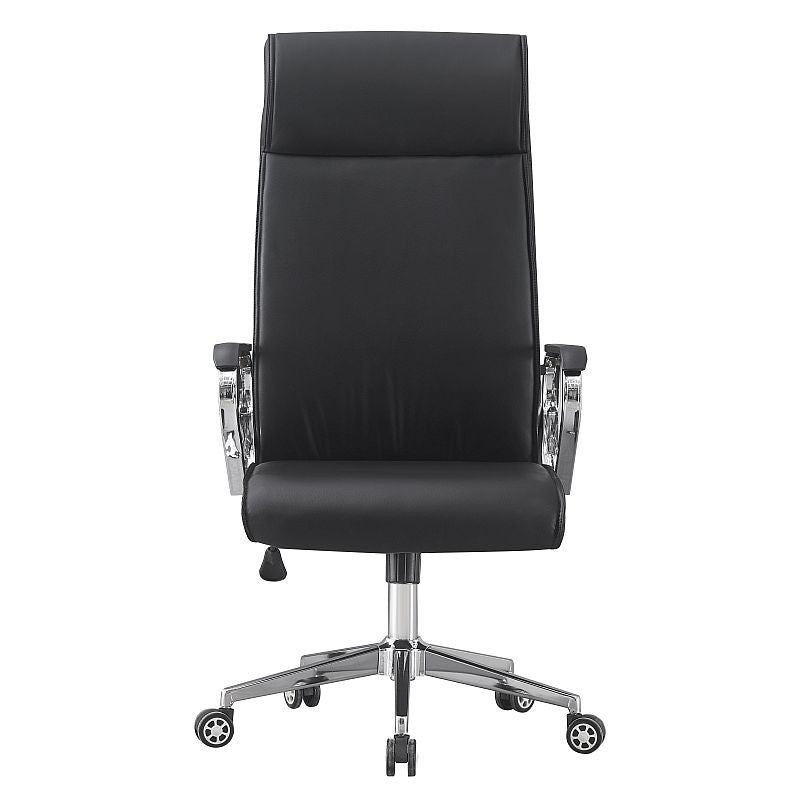 Scaun ergonomic de birou piele ecologica inaltime reglabila baza si manere otel cromat negru