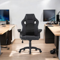 Scaun ergonomic gaming inaltime reglabila tetiera si cotiere capitonate maxim 150 kg rotire 360 grade pvc si mesh