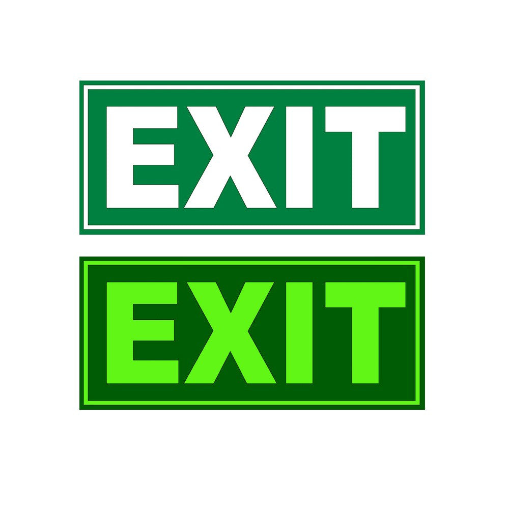 Semn de siguranta Exit fosforescent Vinil Autoadeziv